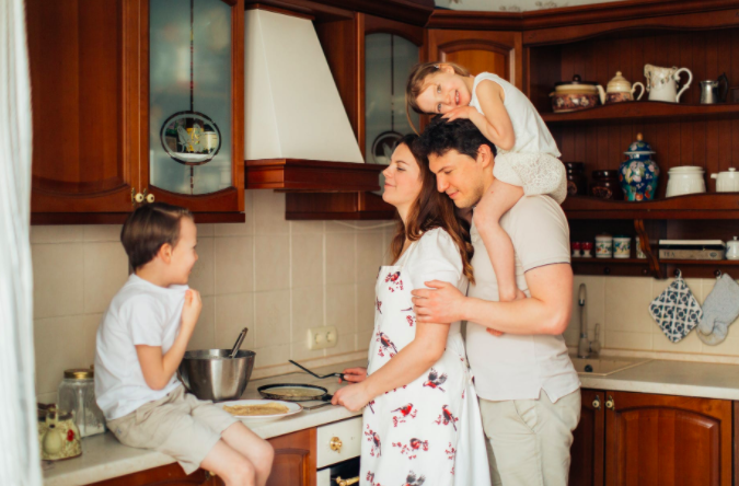 family in the kitchen